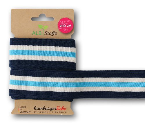 Bio Stripe Me - College Col. 38 - blue navy/meringa/türkis - Bliss - Hamburger Liebe